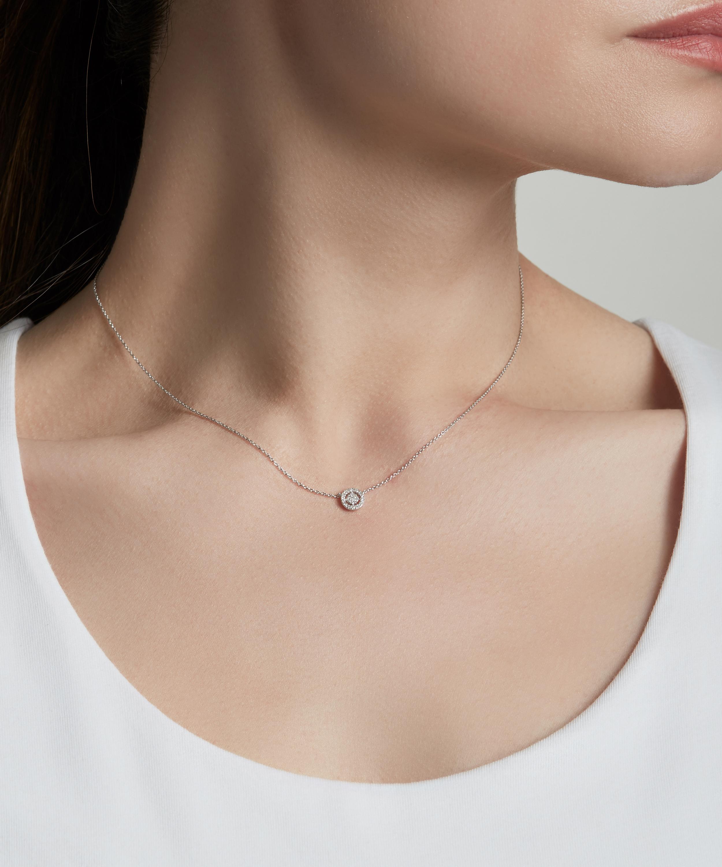 Astley Clarke - White Gold Mini Icon Aura Pendant Necklace image number 1