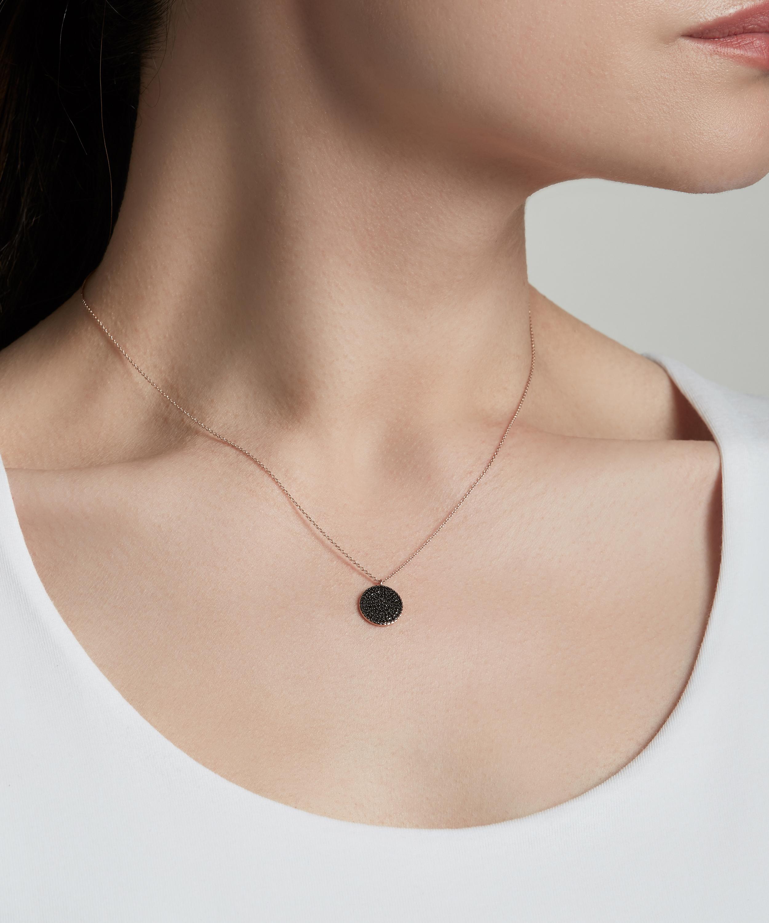 Astley Clarke - Rose Gold Icon Black Diamond Pendant Necklace image number 1