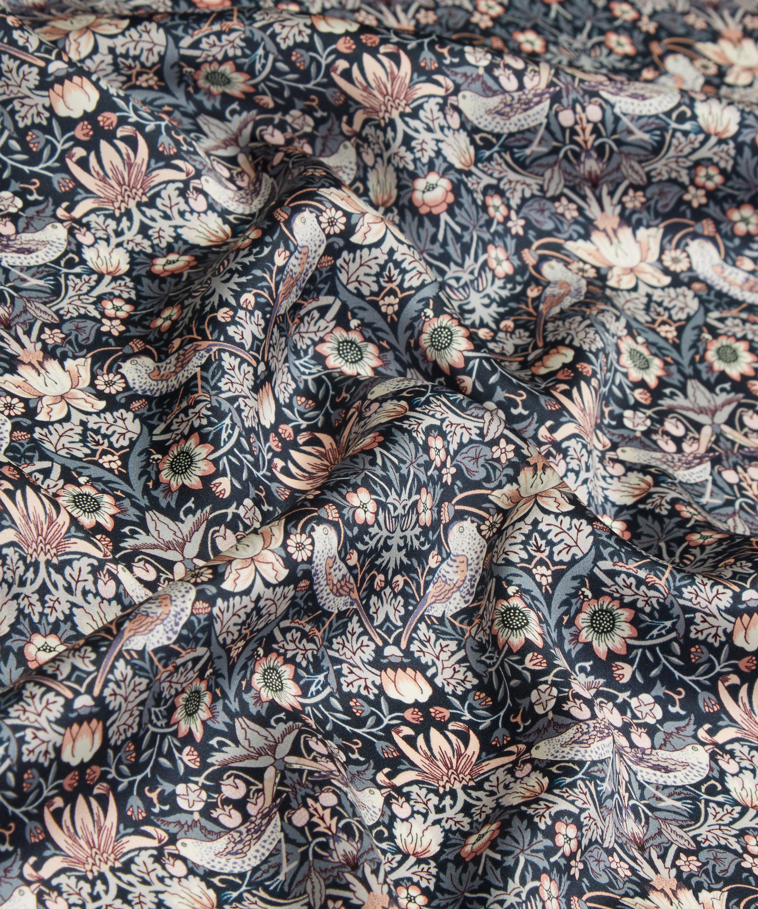 Dark Floral II on Silk Satin Fabric