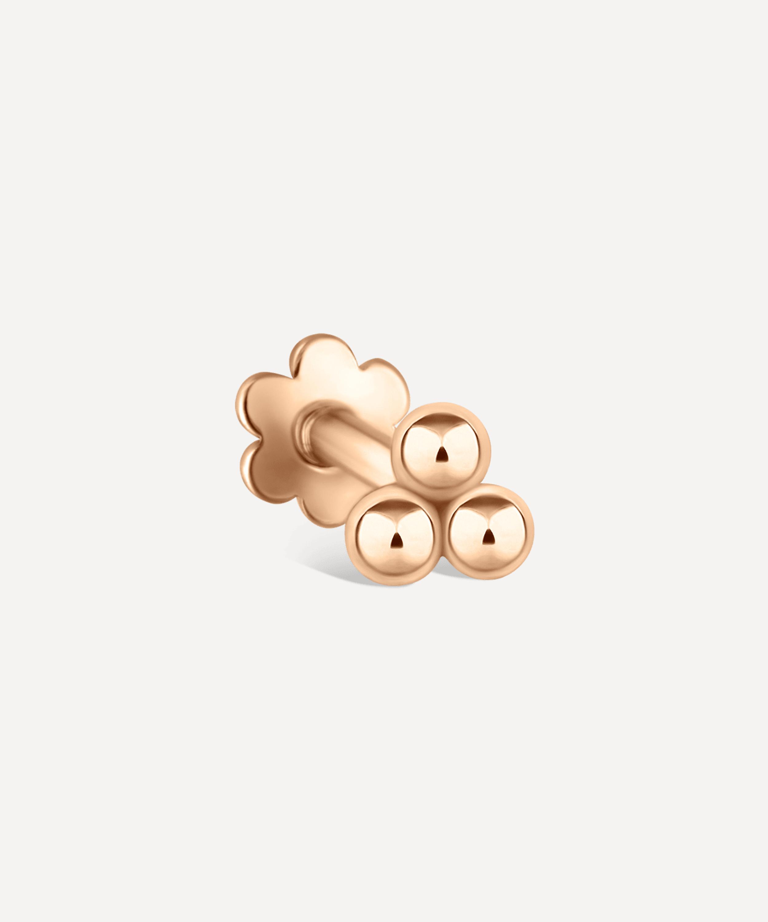Maria Tash - 14ct 3.5mm Ball Trinity Threaded Stud Earring image number 0