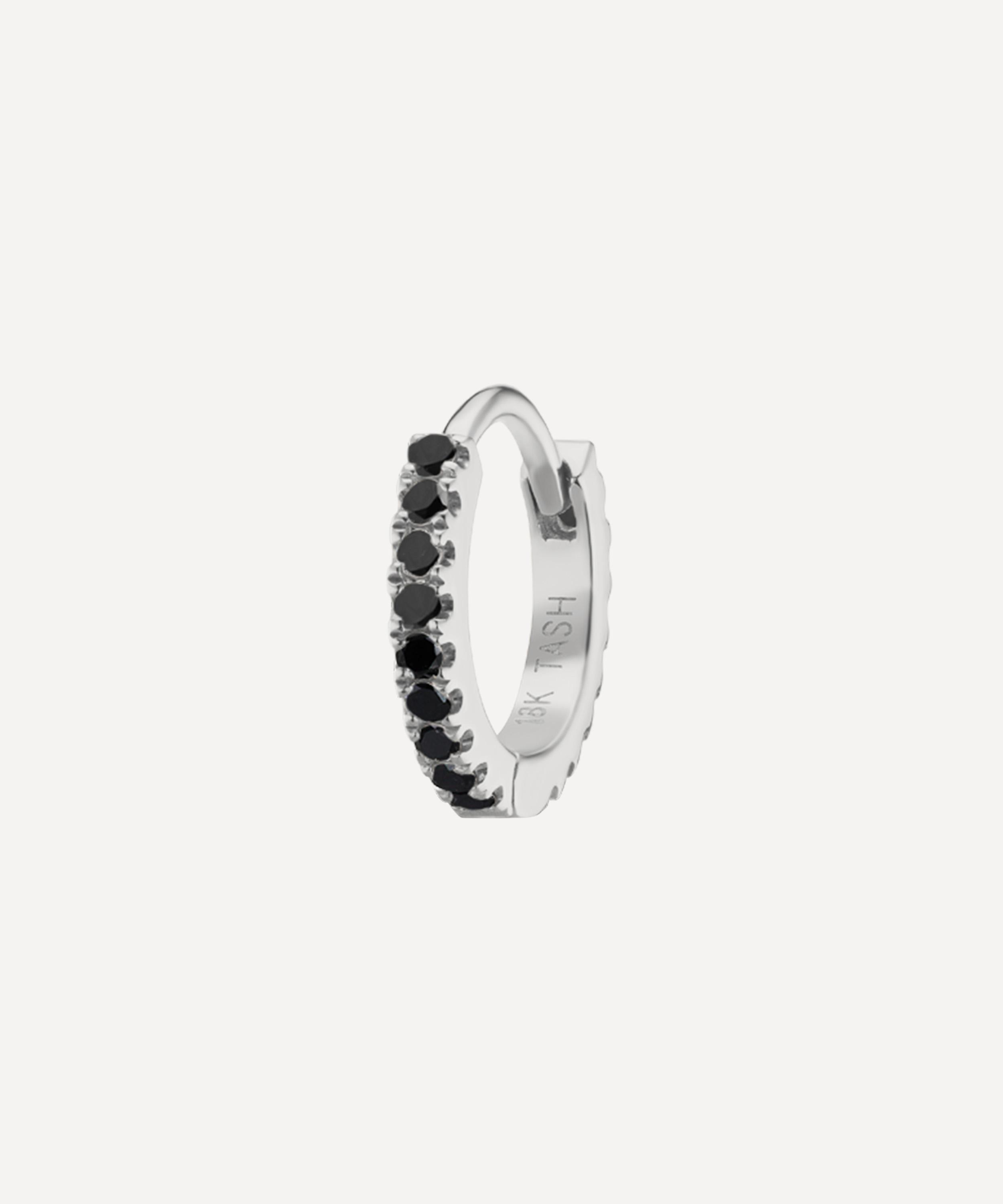 Maria Tash - 18ct 6.5mm Black Diamond Eternity Hoop Earring image number 0