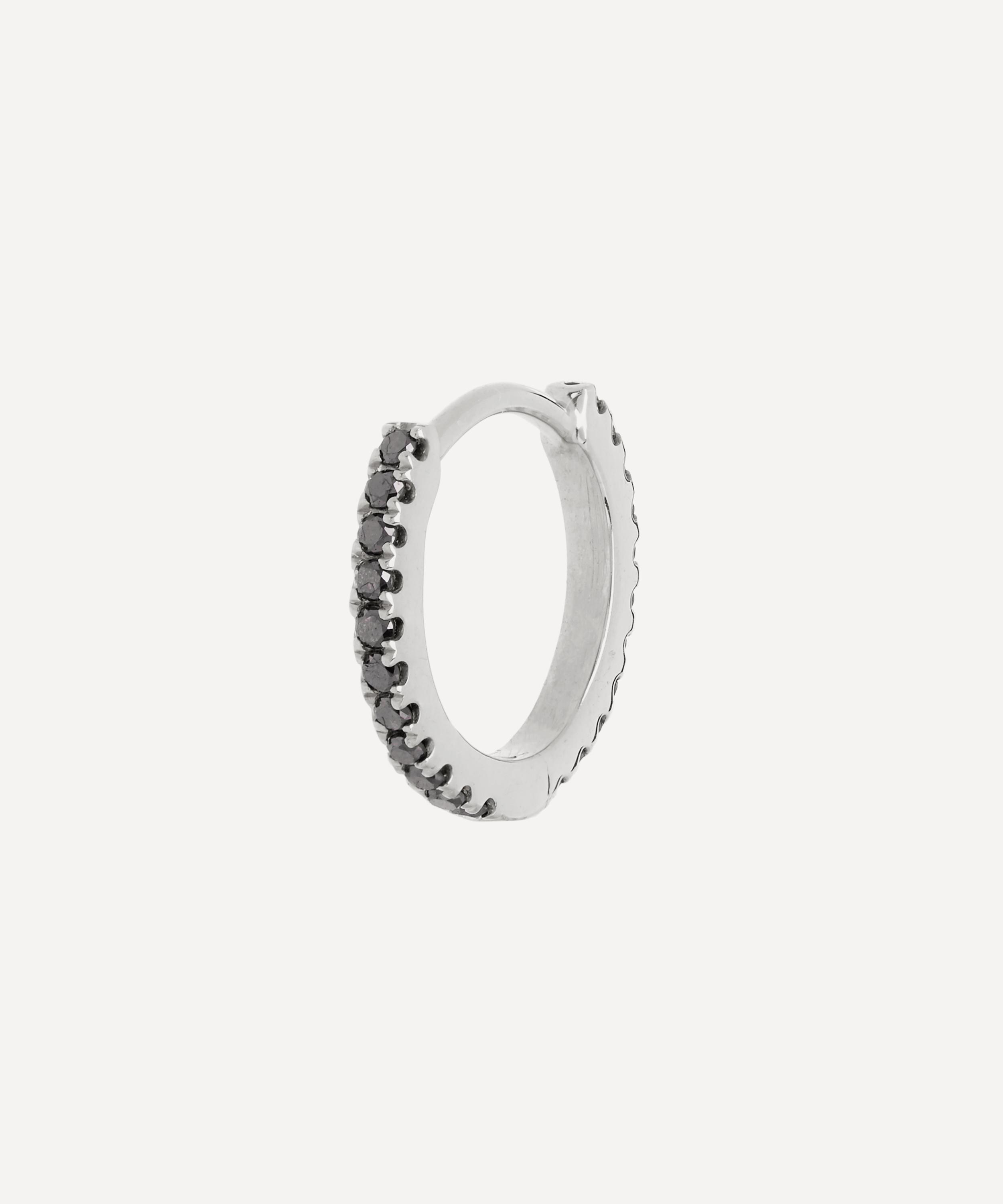 Maria Tash - 18ct 6.5mm Black Diamond Eternity Hoop Earring image number 3