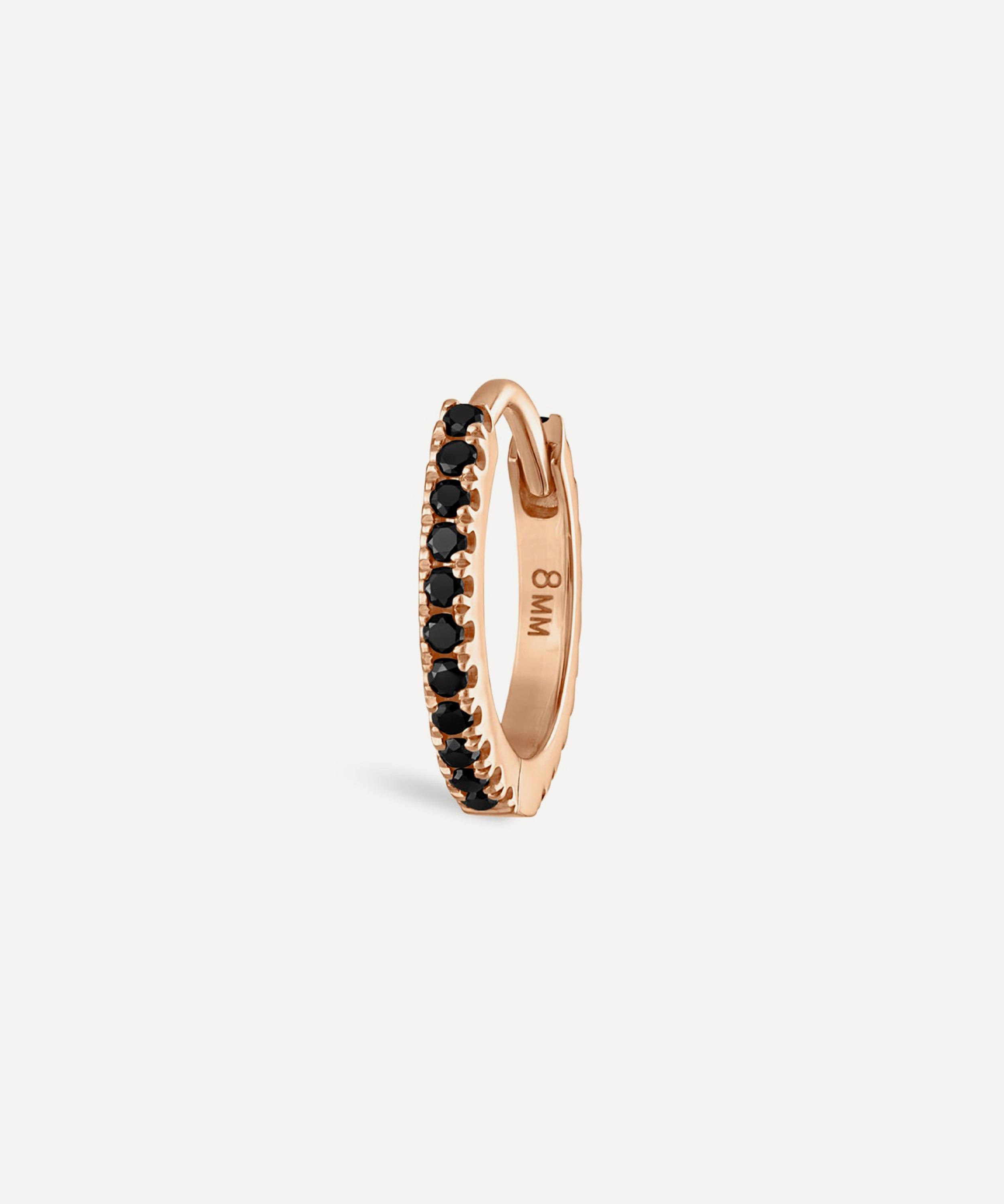 Maria Tash - 18ct 8mm Black Diamond Eternity Hoop Earring