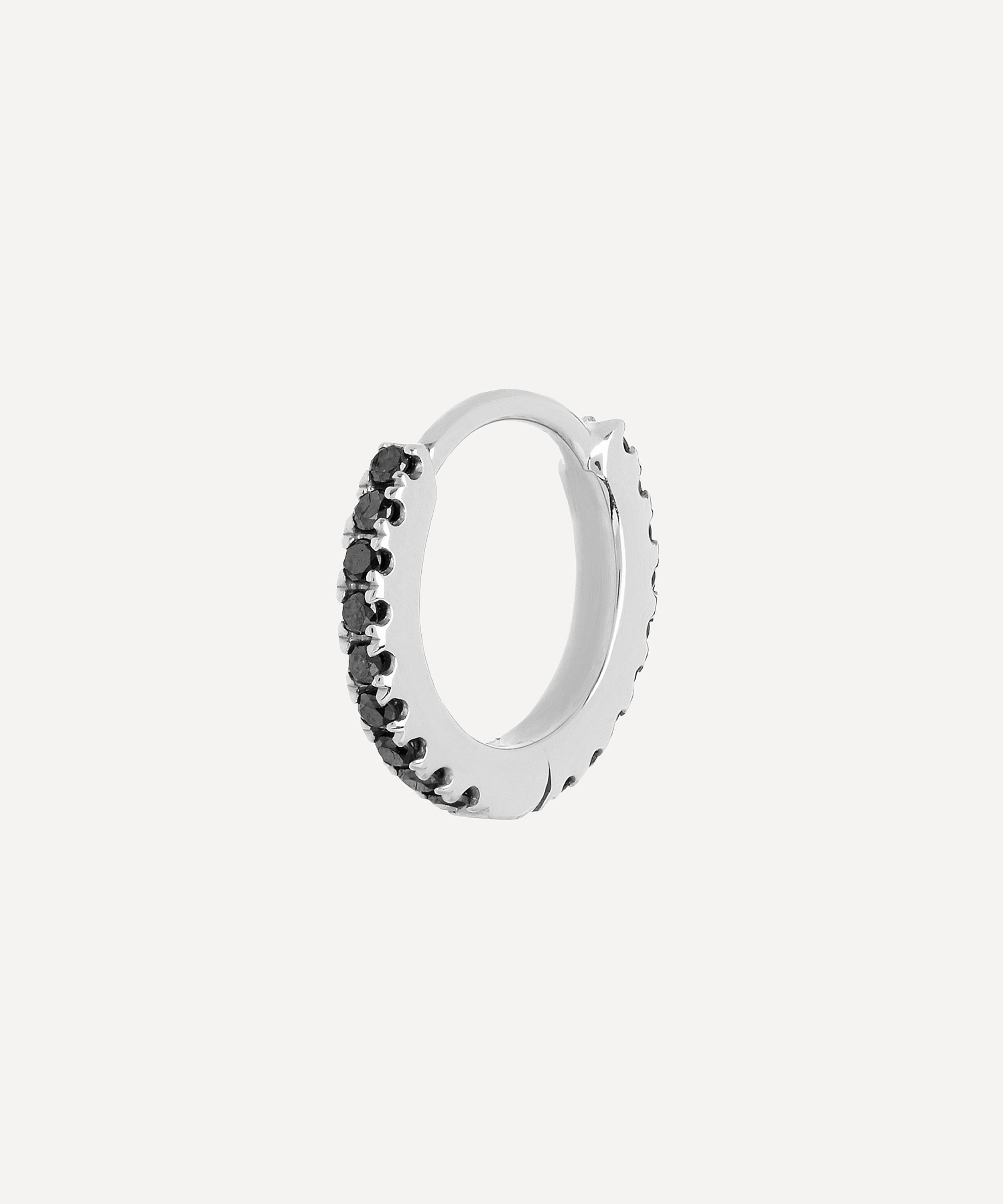 Maria Tash - 18ct 8mm Black Diamond Eternity Hoop Earring image number 4