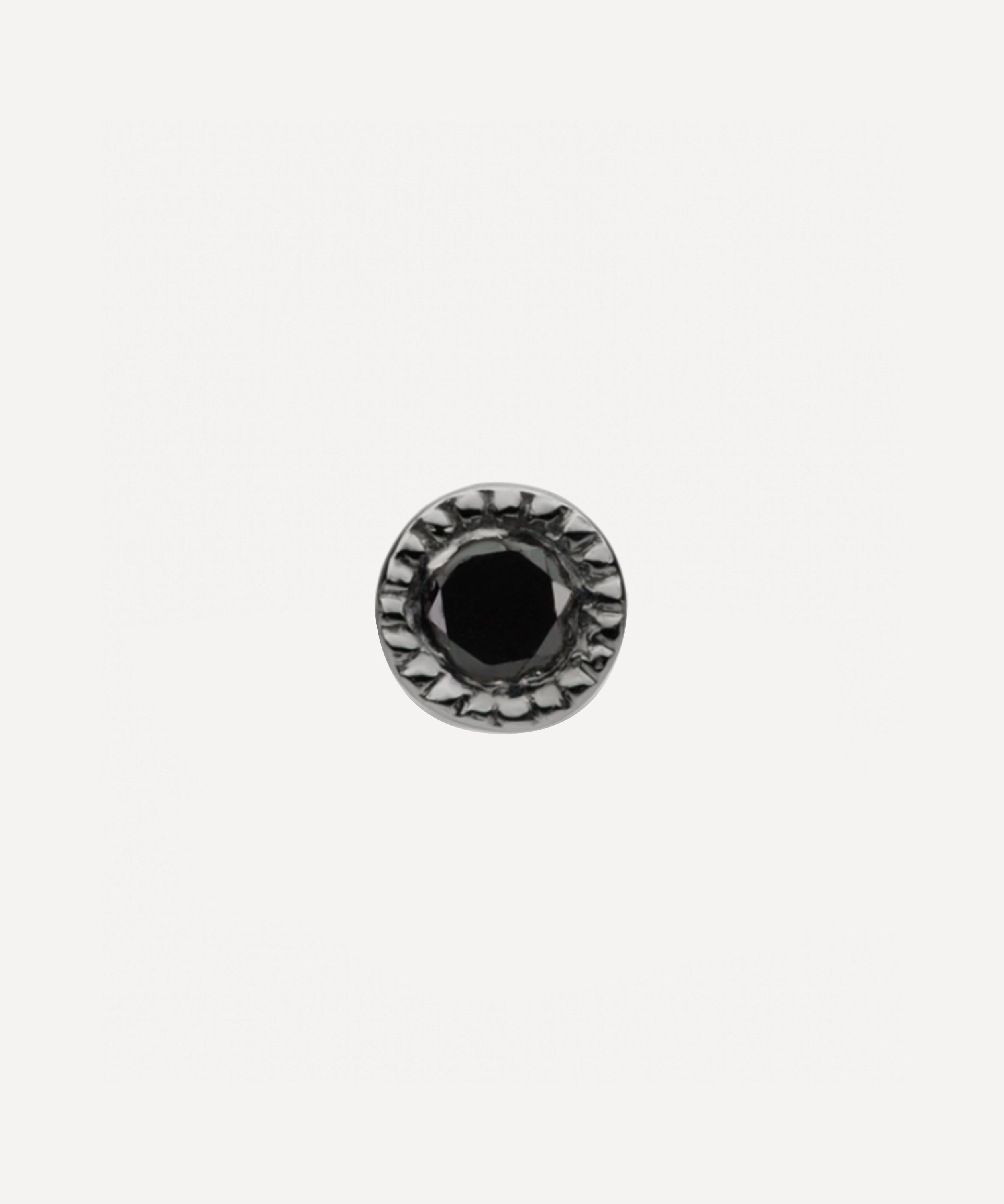 Maria Tash - 18ct 1.5mm Scalloped Set Black Diamond Threaded Stud Earring image number 0
