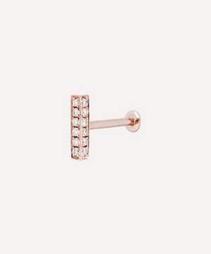Maria Tash - 18ct 7mm Square Diamond Pave Bar Threaded Stud Earring image number 0
