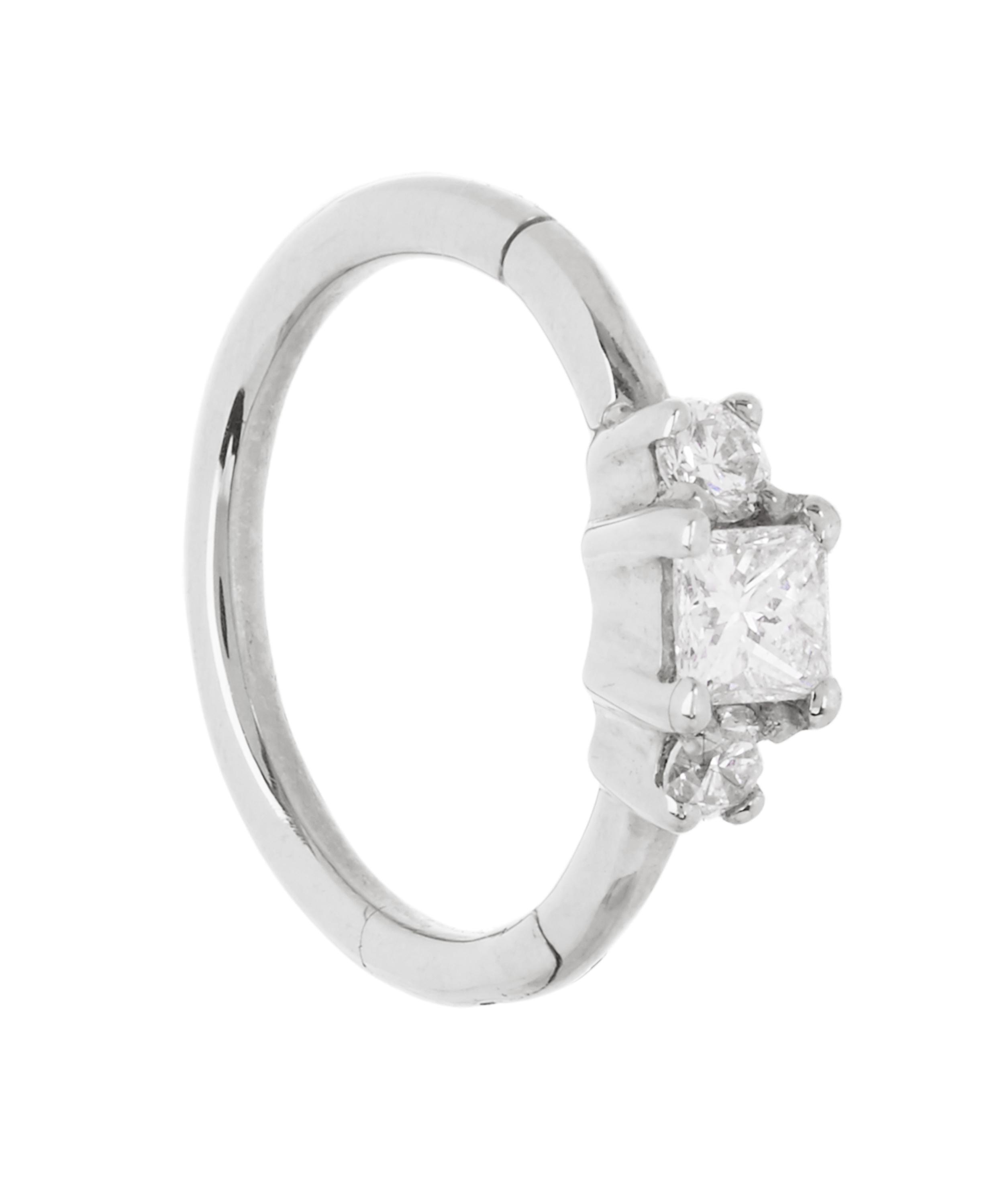 Maria Tash - 5/16" 2mm Diamond Princess Hoop Earring image number 0