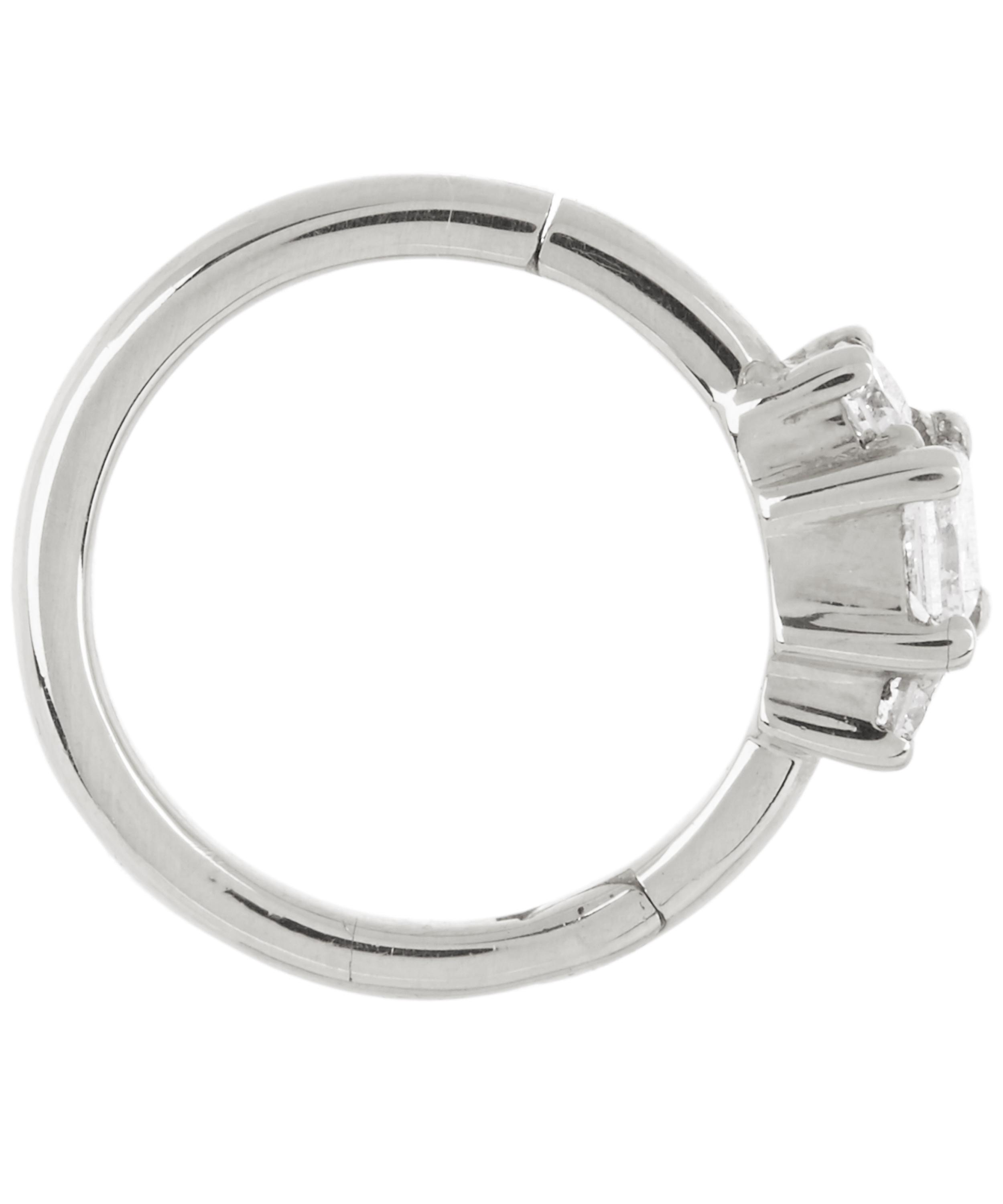 Maria Tash - 5/16" 2mm Diamond Princess Hoop Earring image number 2