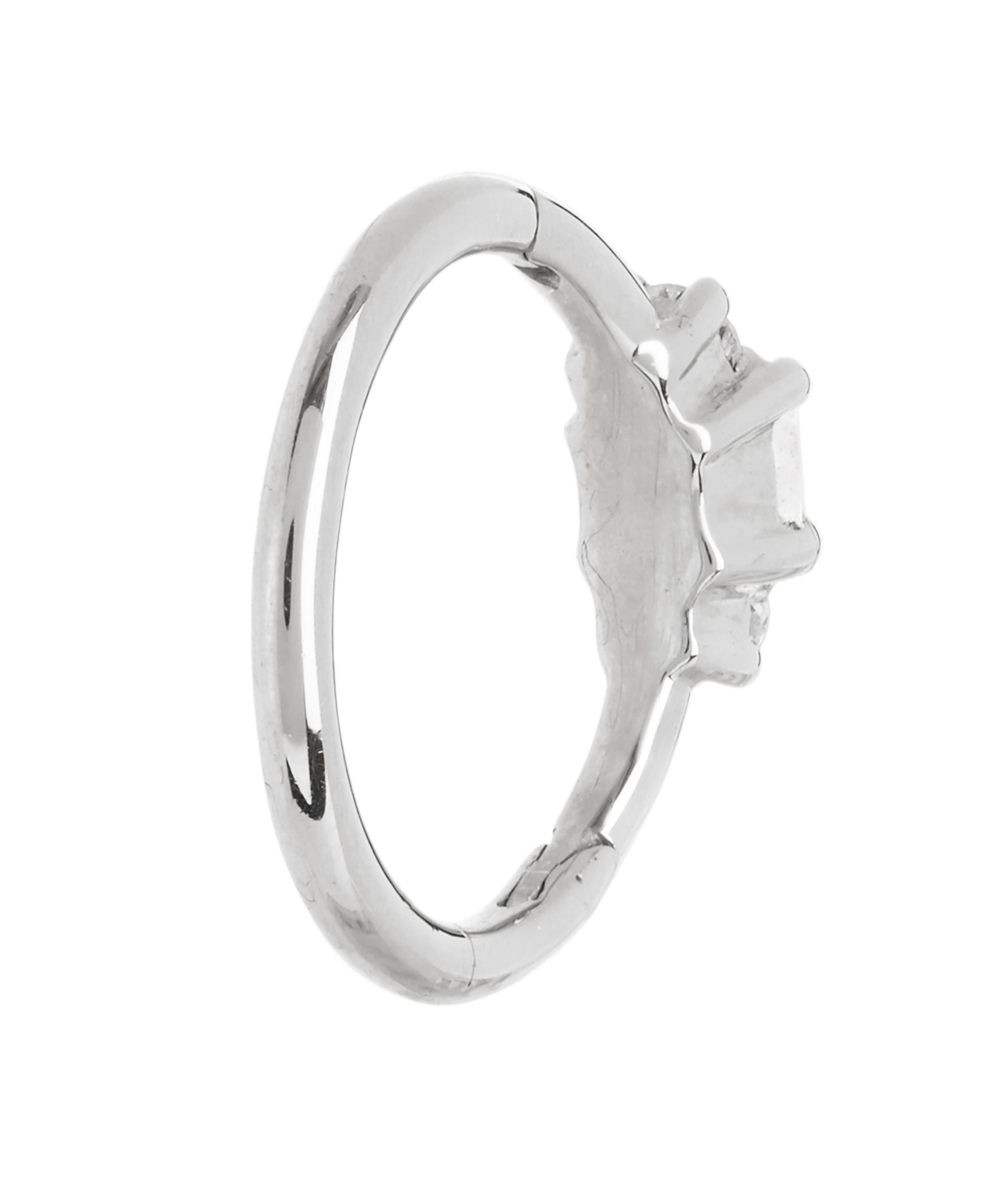 Maria Tash - 5/16" 2mm Diamond Princess Hoop Earring image number 3