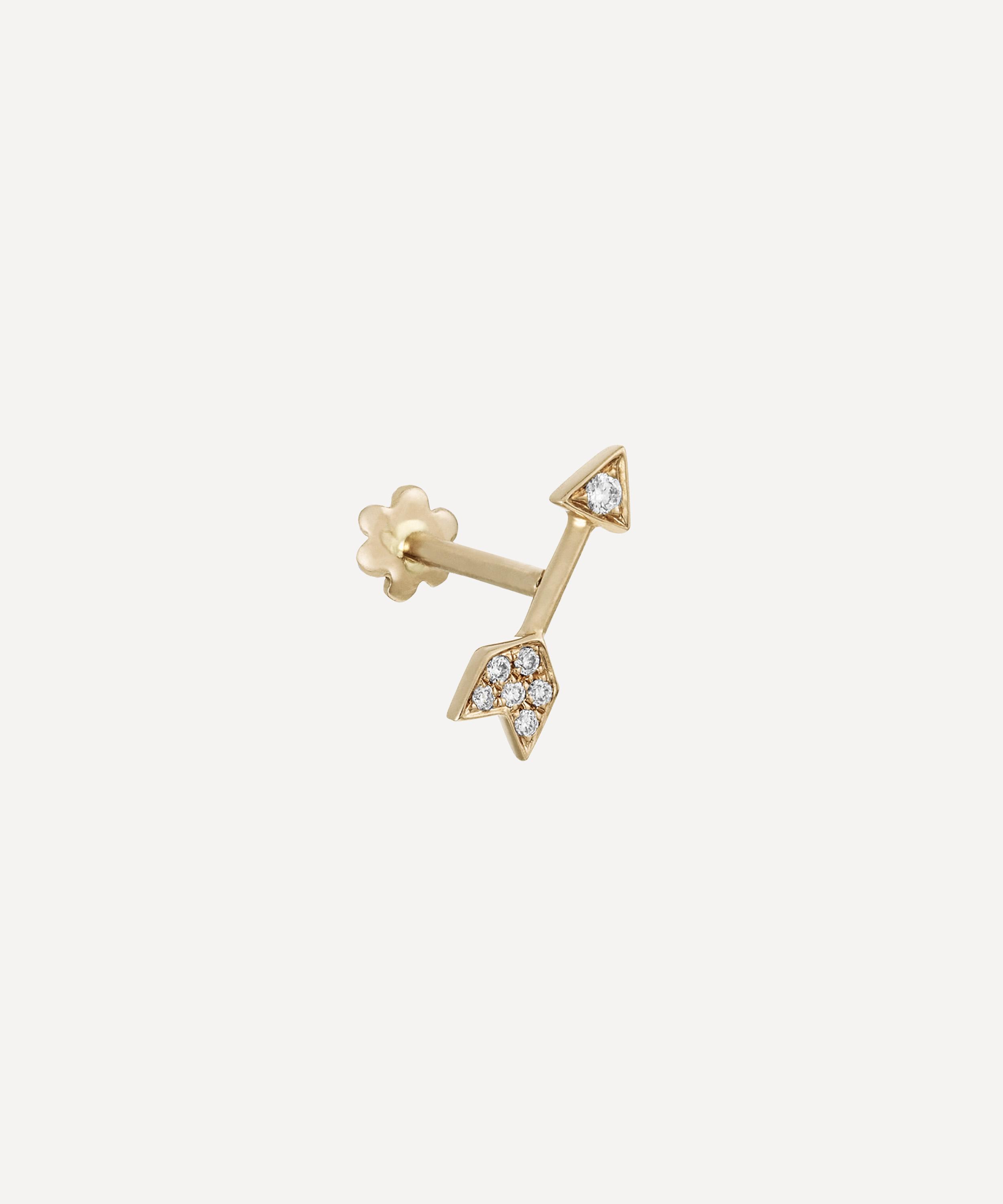 Maria Tash - 18ct 10mm Diamond Arrow Threaded Stud Earring image number 0