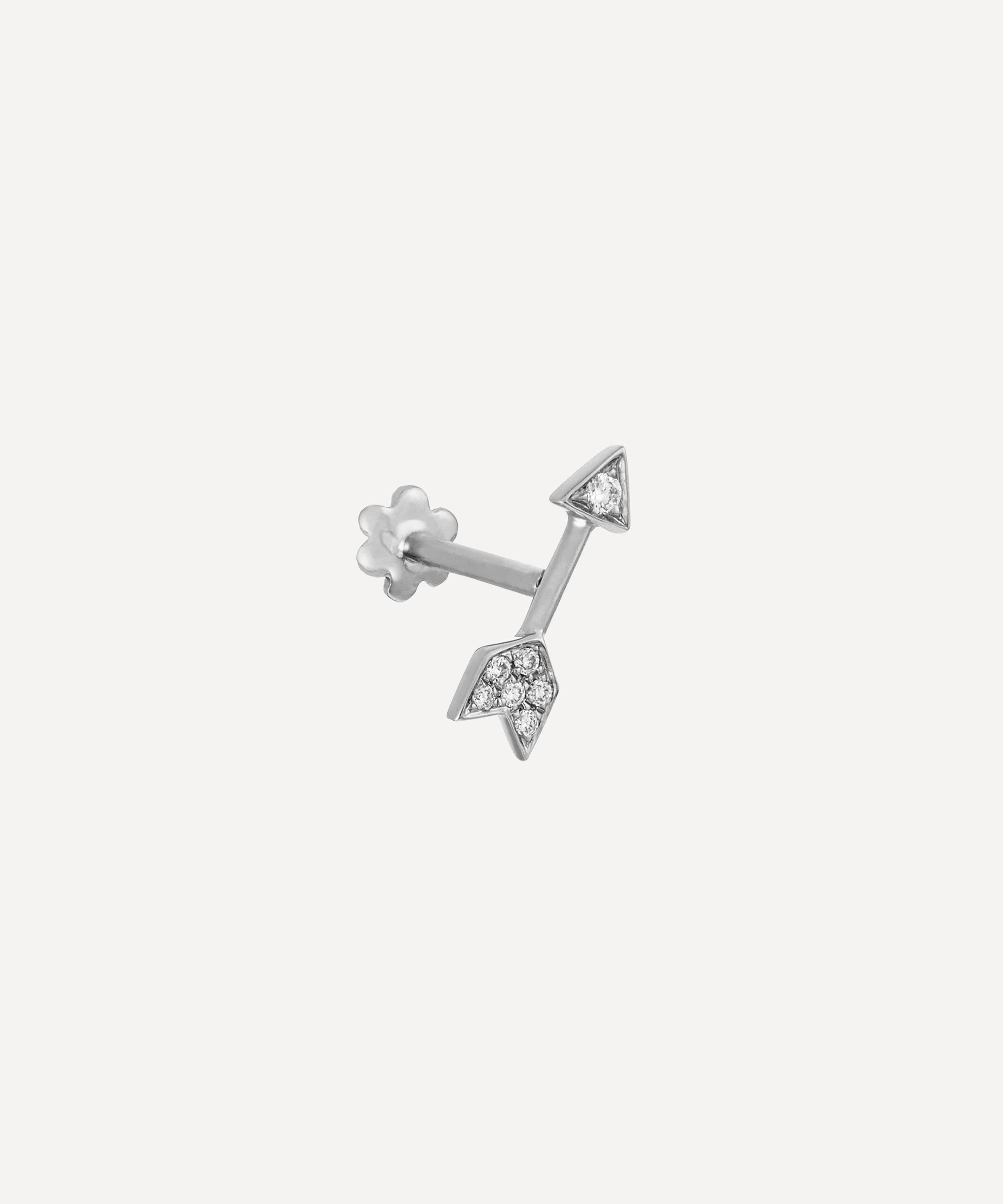 Maria Tash - 18ct 10mm Diamond Arrow Threaded Stud Earring image number 0