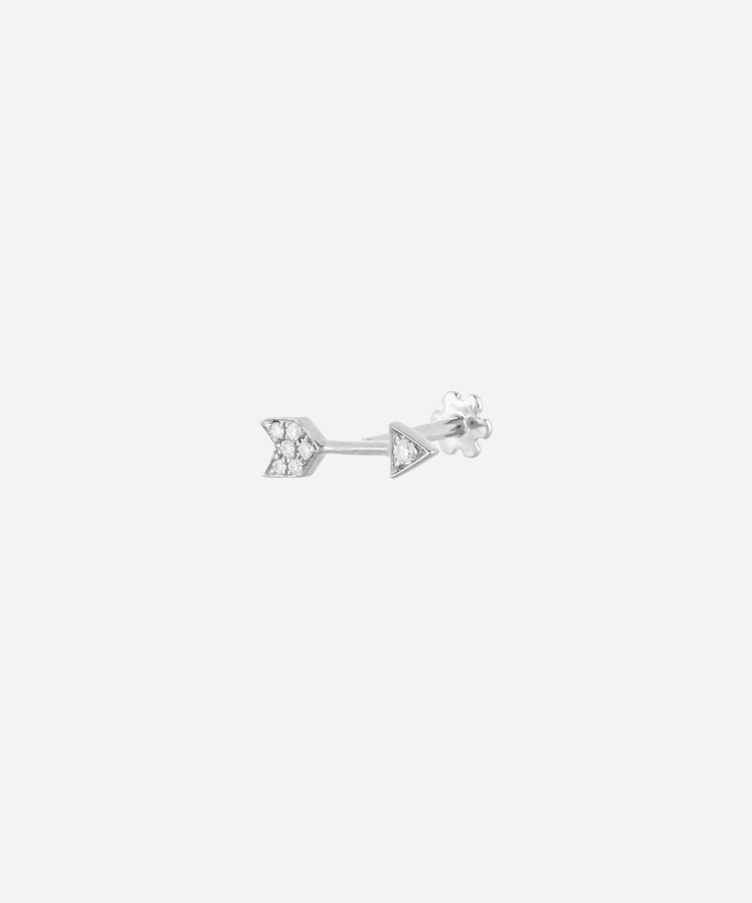 Maria Tash - 18ct 10mm Diamond Arrow Threaded Stud Earring image number 1