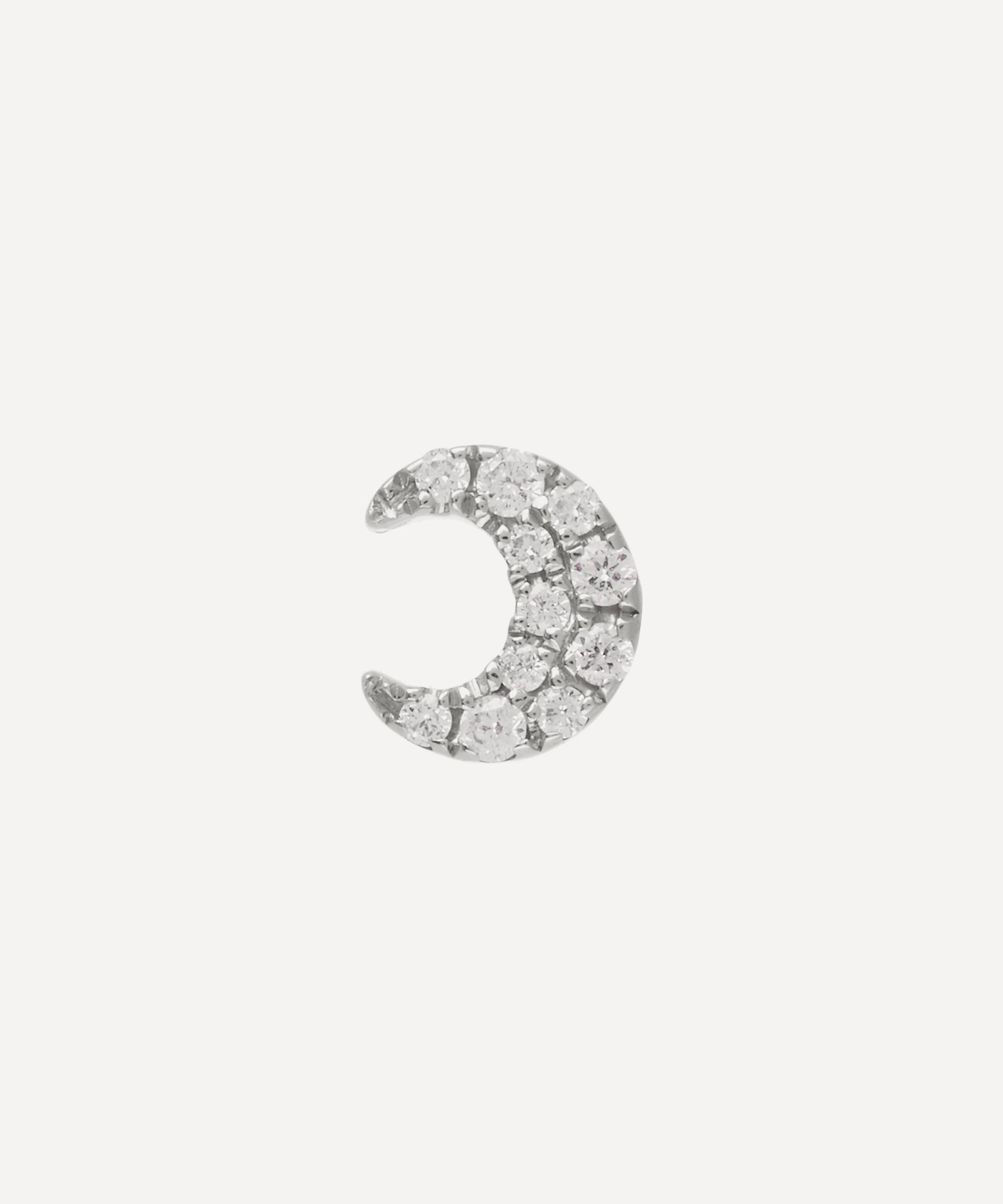 Maria Tash - 18ct 4.5mm Diamond Moon Threaded Stud Earring image number 2