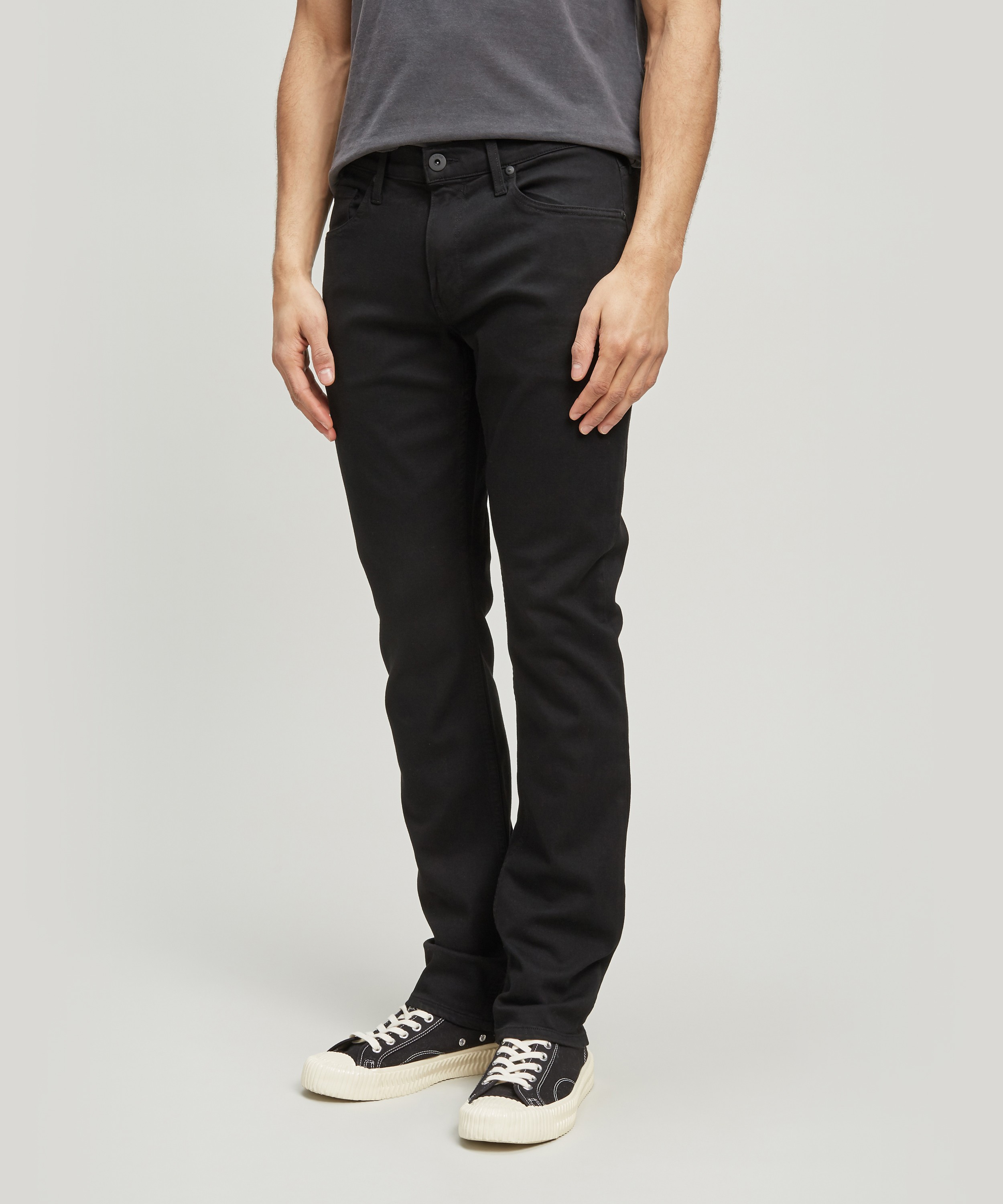 Paige - Federal Slim Straight Fit Black Shadow Jeans image number 0