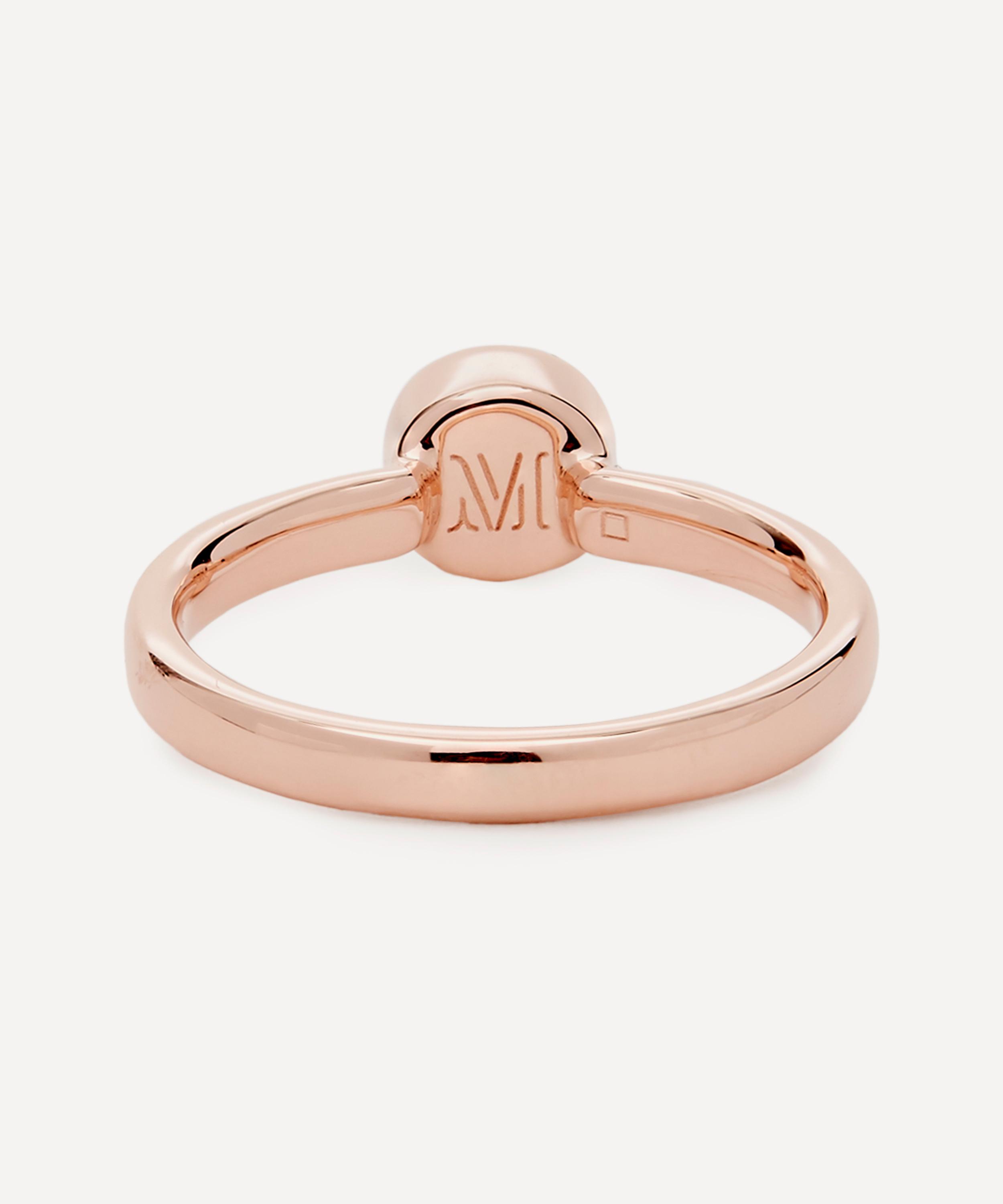 Monica Vinader - Rose Gold-Plated Mini Fiji Diamond Button Ring image number 3