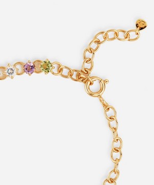 Dinny Hall - Gold Plated Vermeil Silver Suffragette Gem Drop Line Bracelet image number 2