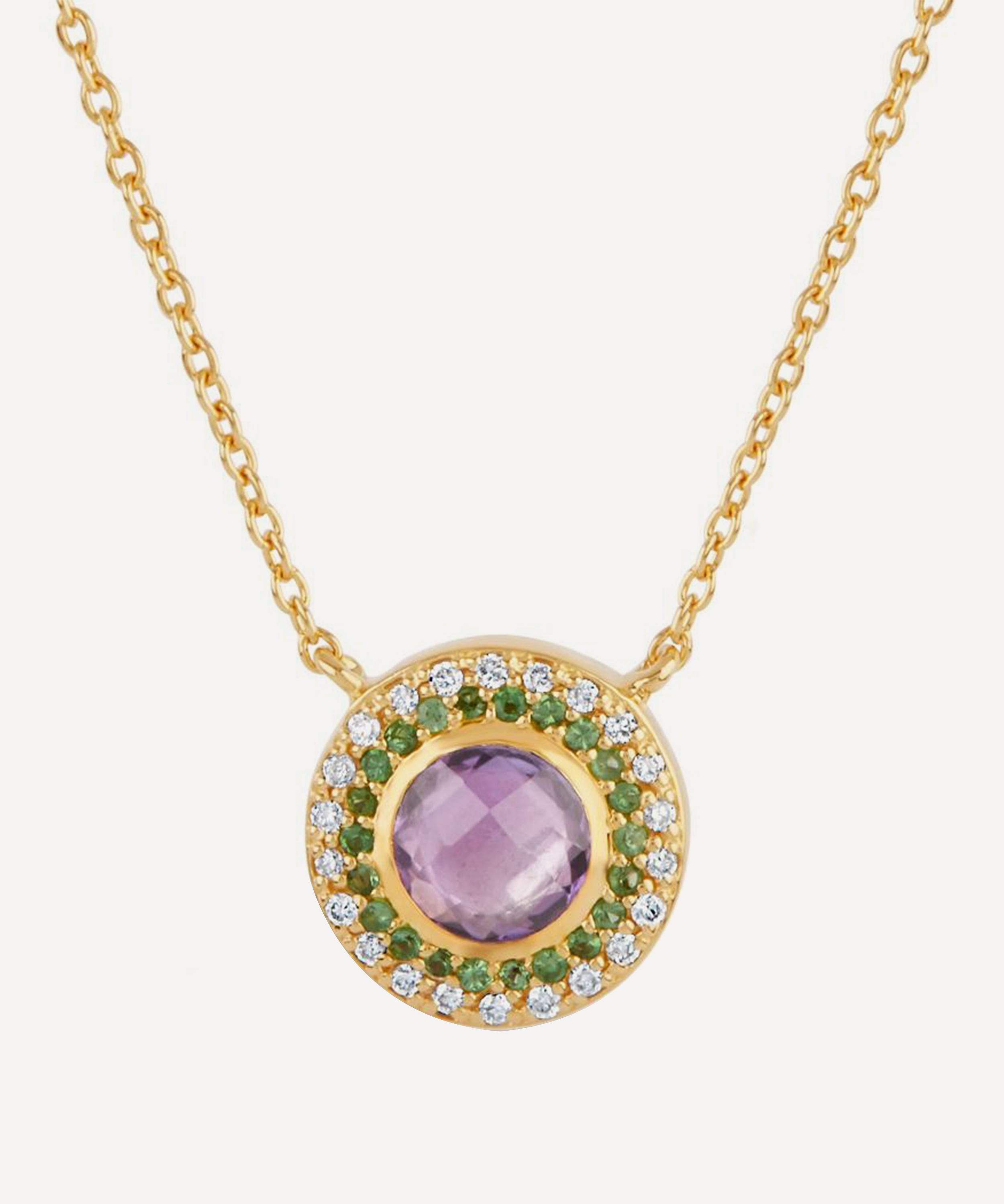 Dinny Hall - Suffragette Gold Halo Pendant Necklace image number 0