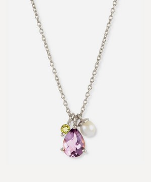 Dinny Hall - Suffragette Sterling Silver Gem Drop Cluster Pendant Necklace image number 0