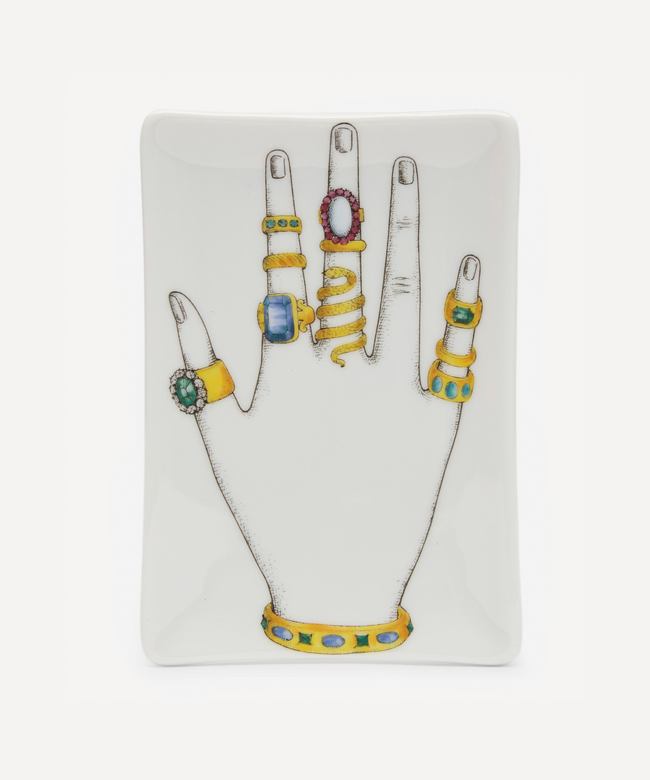 Fornasetti - Mano con Anelli Rectangular Tray image number 0