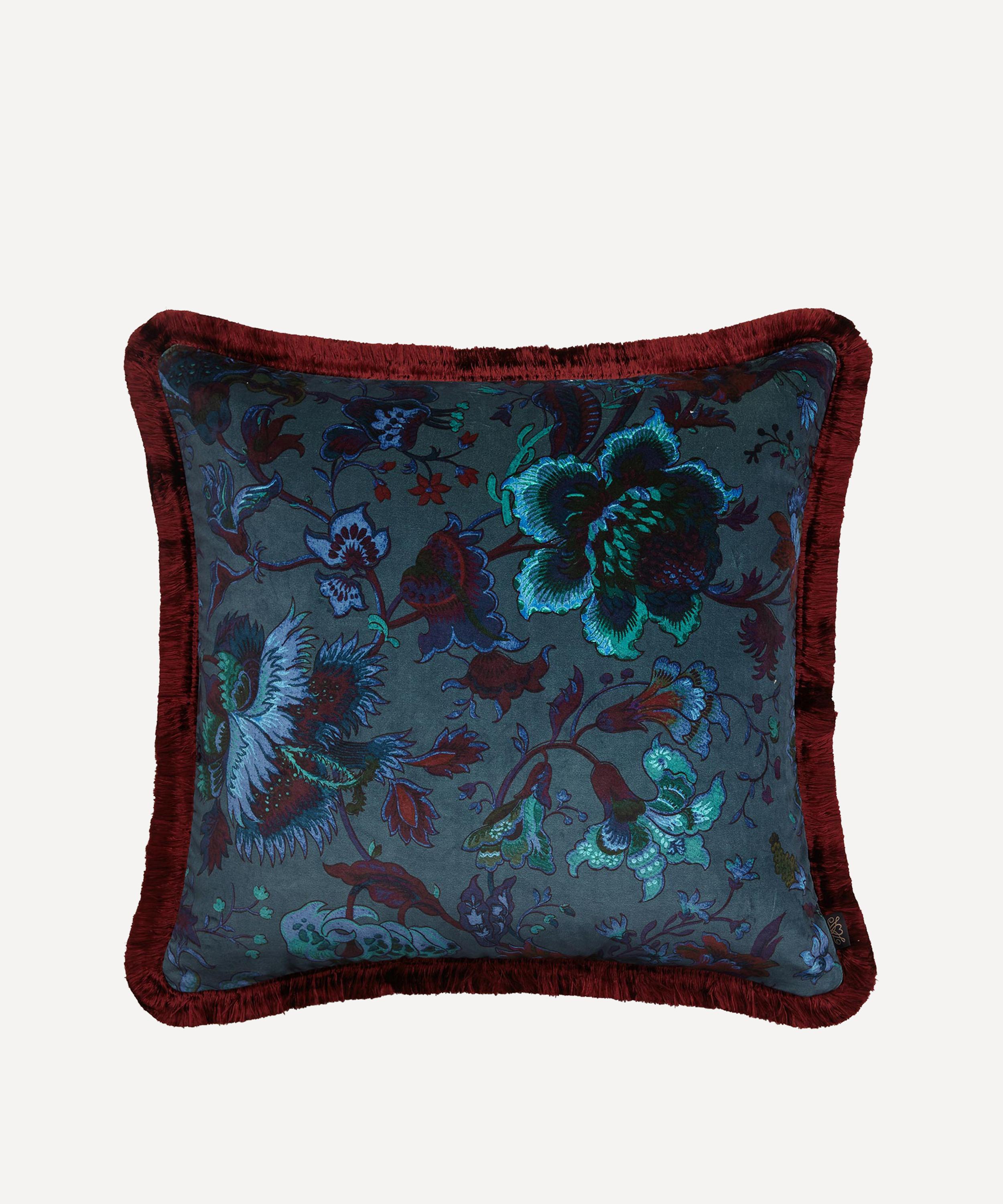 Large Velvet Majorelle Fringed Cushion Liberty