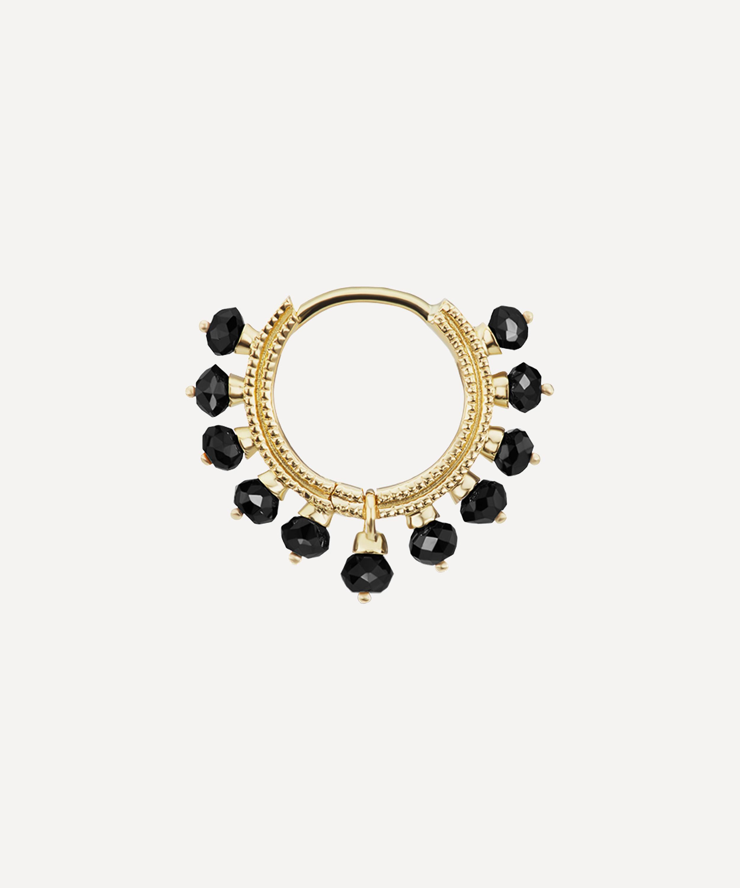 Maria Tash - 18ct 8mm Black Diamond Coronet Hoop Earring image number 0