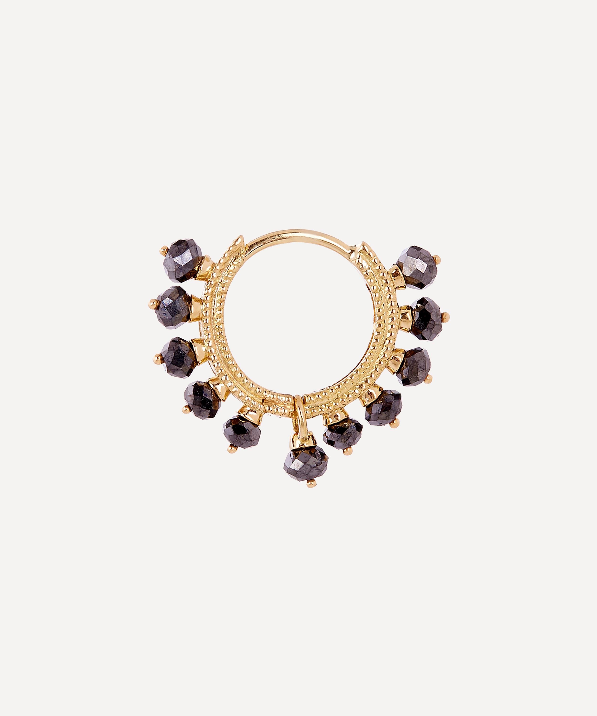 Maria Tash - 18ct 8mm Black Diamond Coronet Hoop Earring image number 3