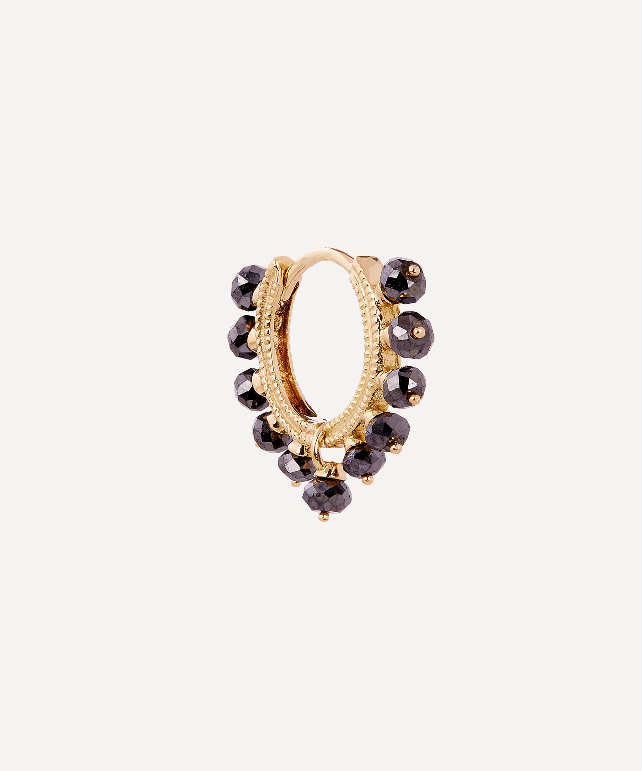 Maria Tash - 18ct 8mm Black Diamond Coronet Hoop Earring image number 4