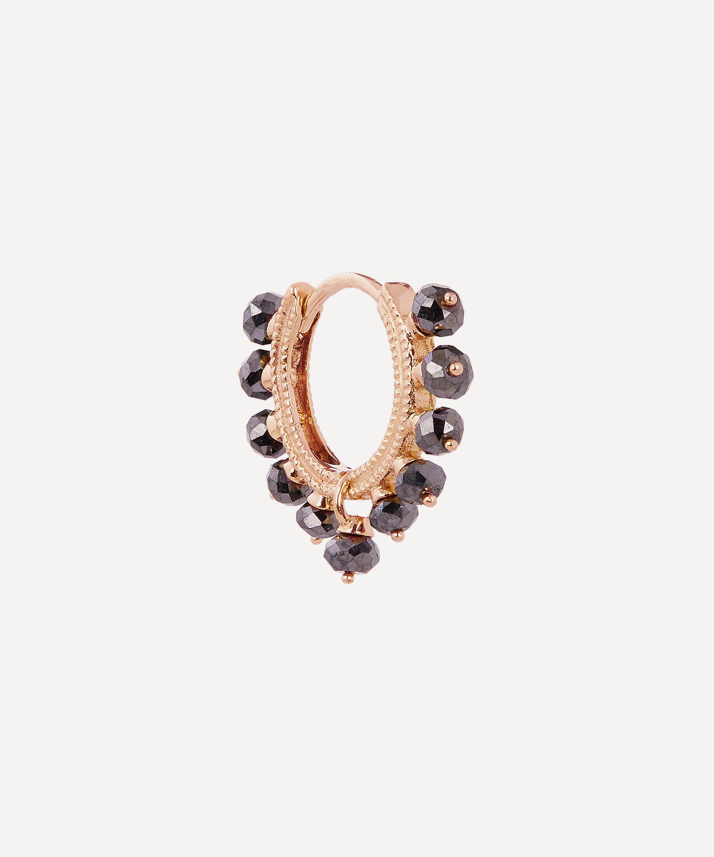 Maria Tash - 18ct 8mm Black Diamond Coronet Hoop Earring image number 0