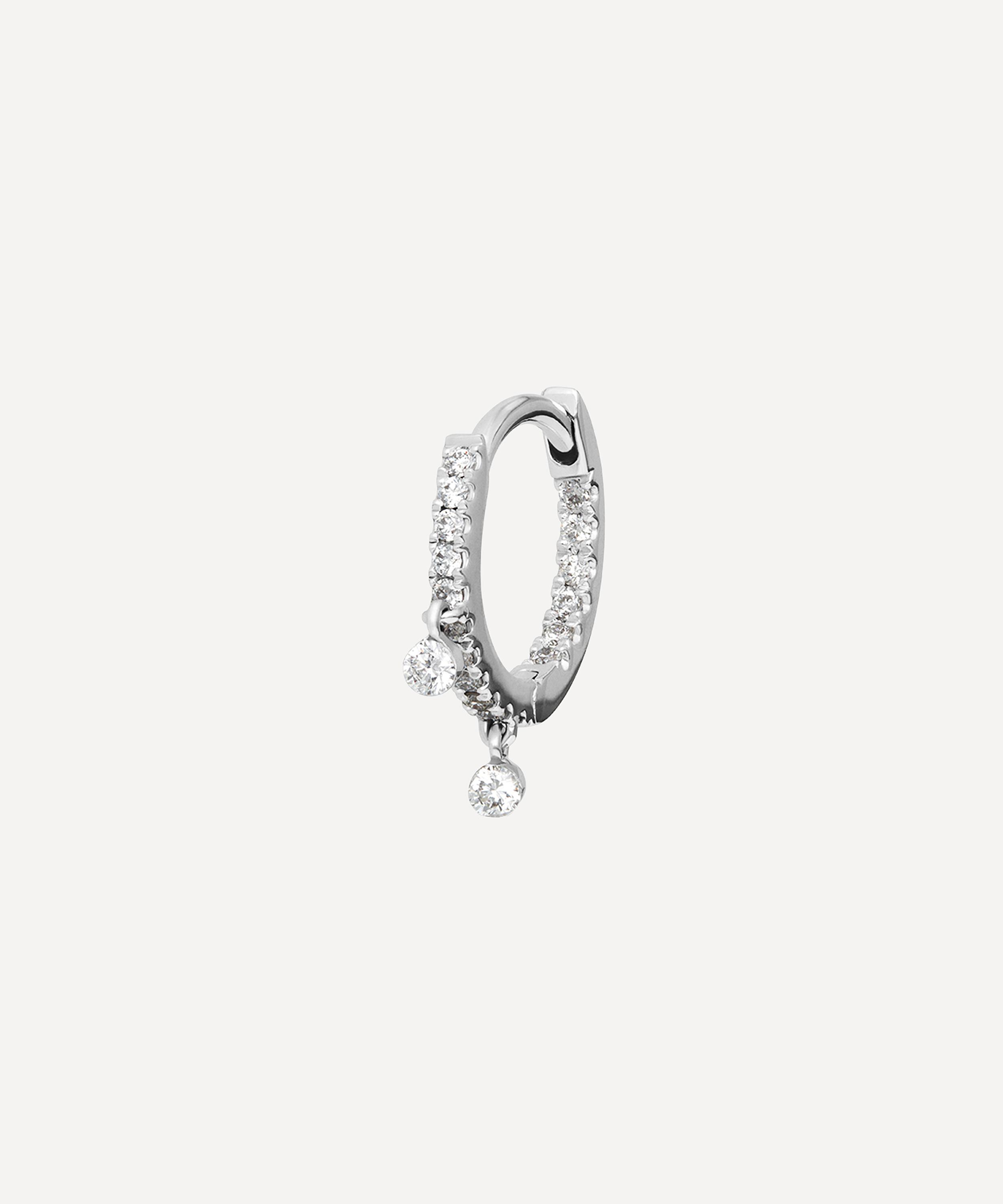 Maria Tash - 18ct 8mm Diamond Eternity Double Dangle Hoop Earring image number 0