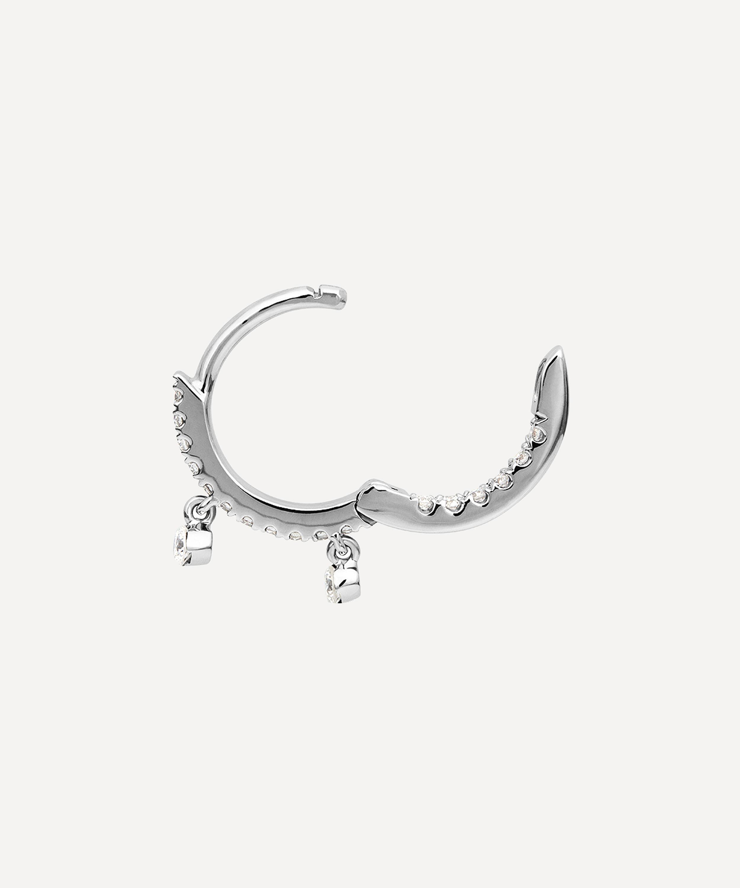Maria Tash - 18ct 8mm Diamond Eternity Double Dangle Hoop Earring image number 2