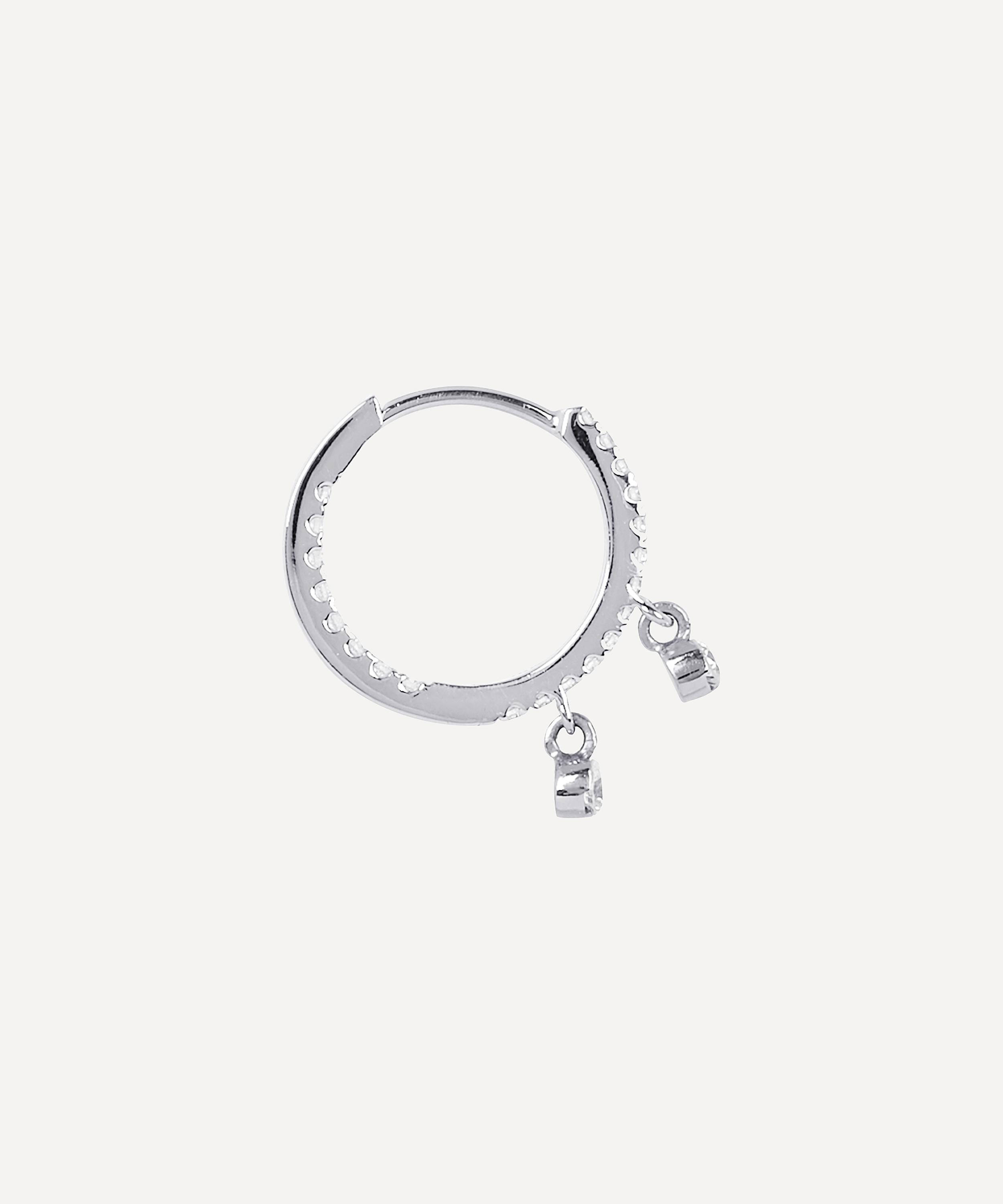Maria Tash - 18ct 8mm Diamond Eternity Double Dangle Hoop Earring image number 3
