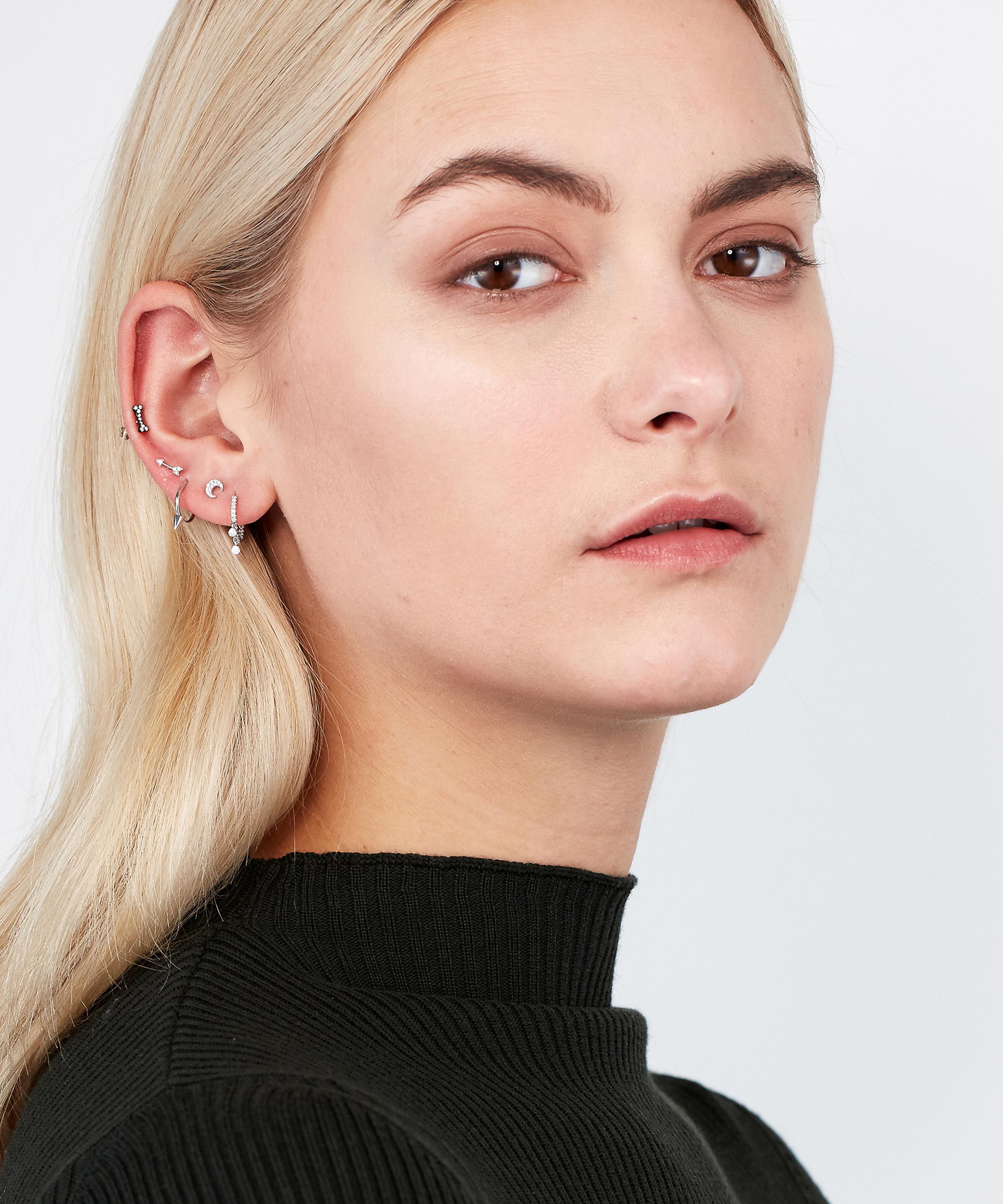 Maria Tash - 18ct 8mm Diamond Eternity Double Dangle Hoop Earring image number 4
