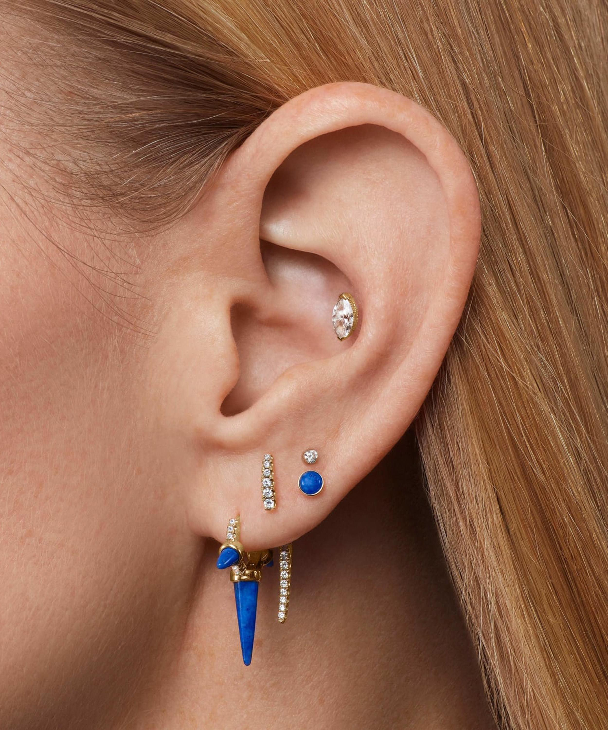 Maria Tash - 18ct 1.2mm Diamond Talon Stud Earring image number 1