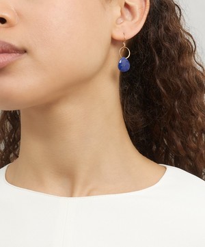 Melissa Joy Manning - 14ct Gold Lapis Lazuli Drop Earrings image number 1