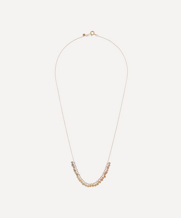 Sia Taylor - Gold Rainbow Tiny Dots Arc Necklace image number null