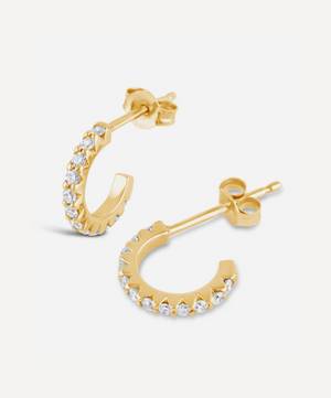 14ct Gold Bijou Mini Micro-Set Diamond Hoop Earrings