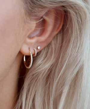 Dinny Hall - 14ct Gold Bijou Micro-Set Diamond Hoop Earrings image number 1