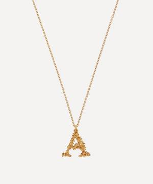 Gold-Plated Floral Letter A Alphabet Necklace