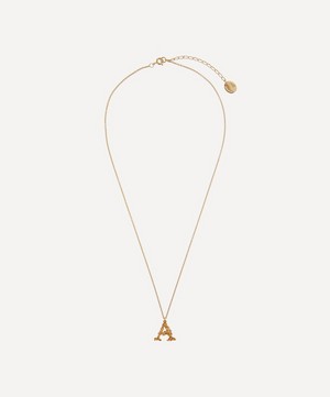 Alex Monroe - Gold-Plated Floral Letter A Alphabet Necklace image number 2