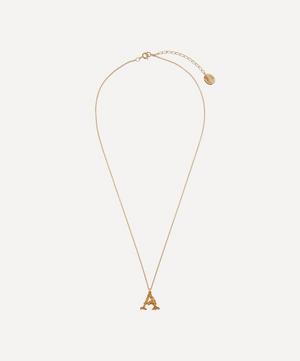 Alex Monroe - Gold-Plated Floral Letter A Alphabet Necklace image number 2