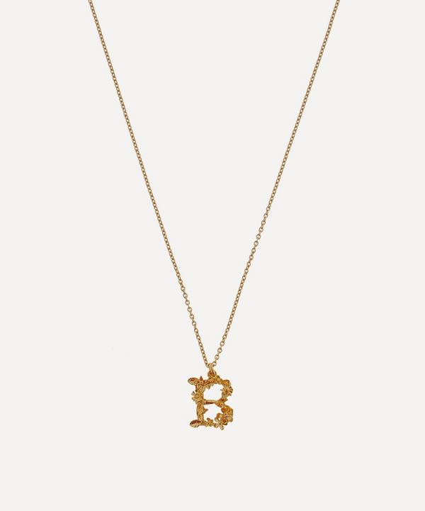 Alex Monroe - Gold-Plated Floral Letter B Alphabet Necklace image number null