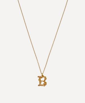 Alex Monroe - Gold-Plated Floral Letter B Alphabet Necklace image number 0