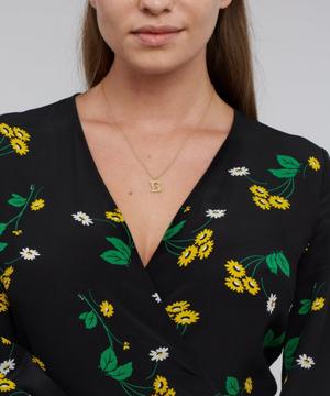 Alex Monroe - Gold-Plated Floral Letter B Alphabet Necklace image number 1