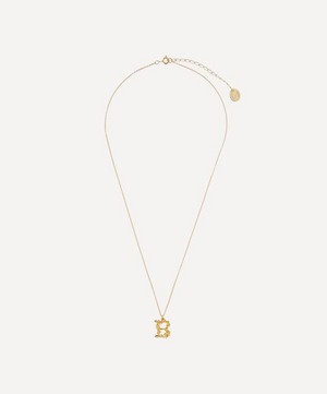 Alex Monroe - Gold-Plated Floral Letter B Alphabet Necklace image number 2