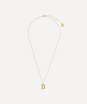 Alex Monroe - Gold-Plated Floral Letter B Alphabet Necklace image number 2