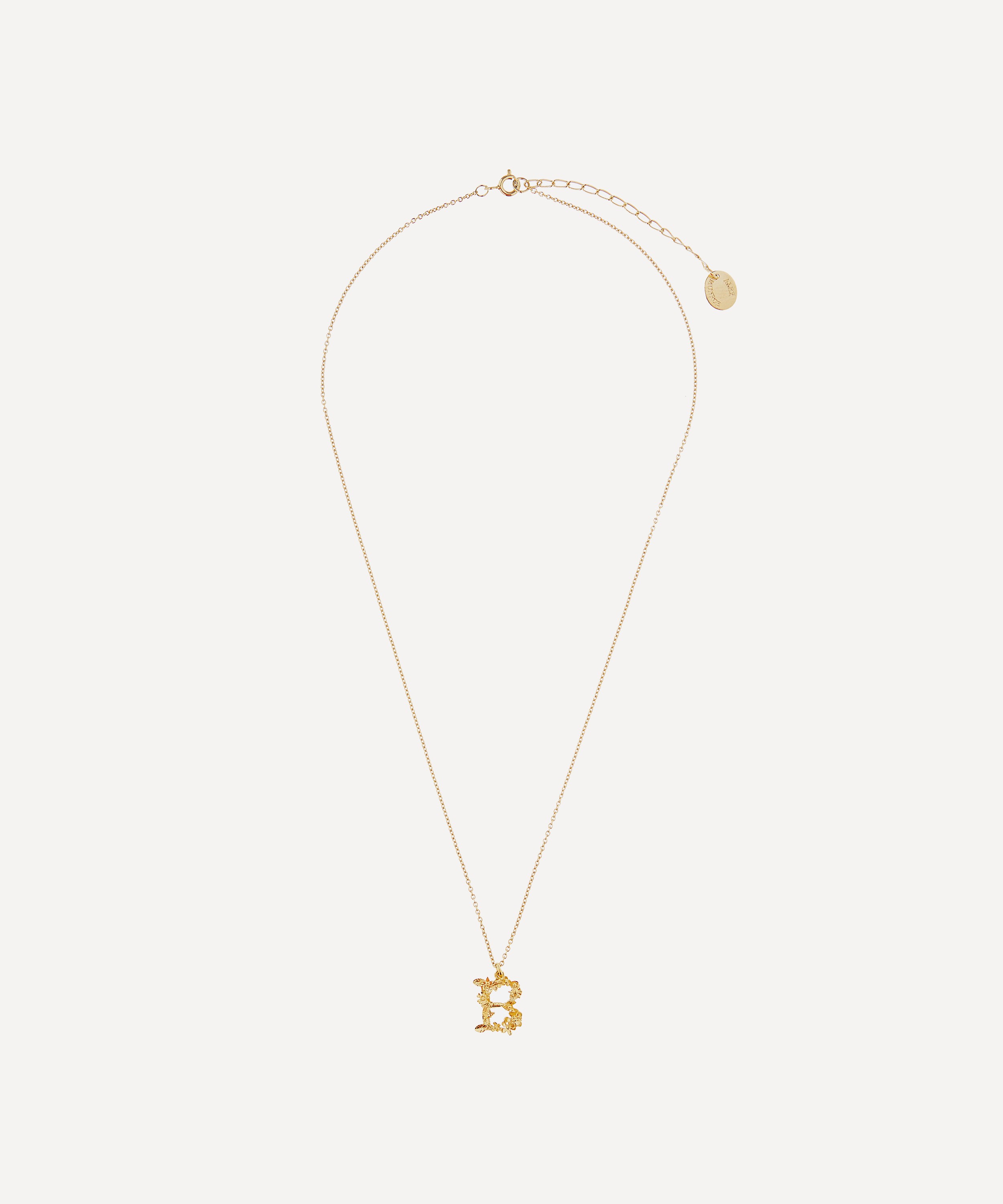 Alex Monroe - Gold-Plated Floral Letter B Alphabet Necklace image number 2