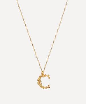 Gold-Plated Floral Letter C Alphabet Necklace