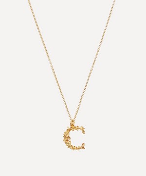 Alex Monroe - Gold-Plated Floral Letter C Alphabet Necklace image number 0