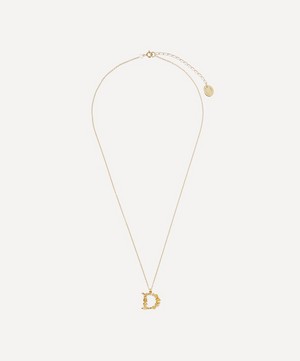 Alex Monroe - Gold-Plated Floral Letter D Alphabet Necklace image number 2