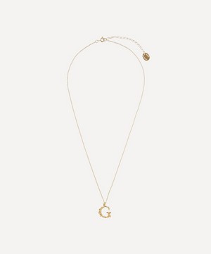 Alex Monroe - Gold-Plated Floral Letter G Alphabet Necklace image number 2